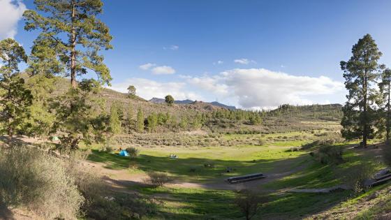 Campingområde ved Presa de las Niñas på Gran Canaria