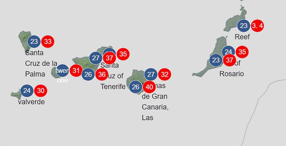 Temperaturkart 28. juni 2023