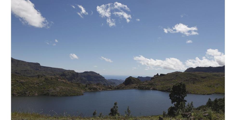 Vannreservoaret Presa De Las Niñas, Tejeda, Gran Canaria.