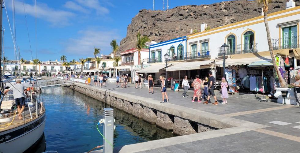 Puerto de Mogán på Gran Canaria er et populært sted for mange skandinaver.