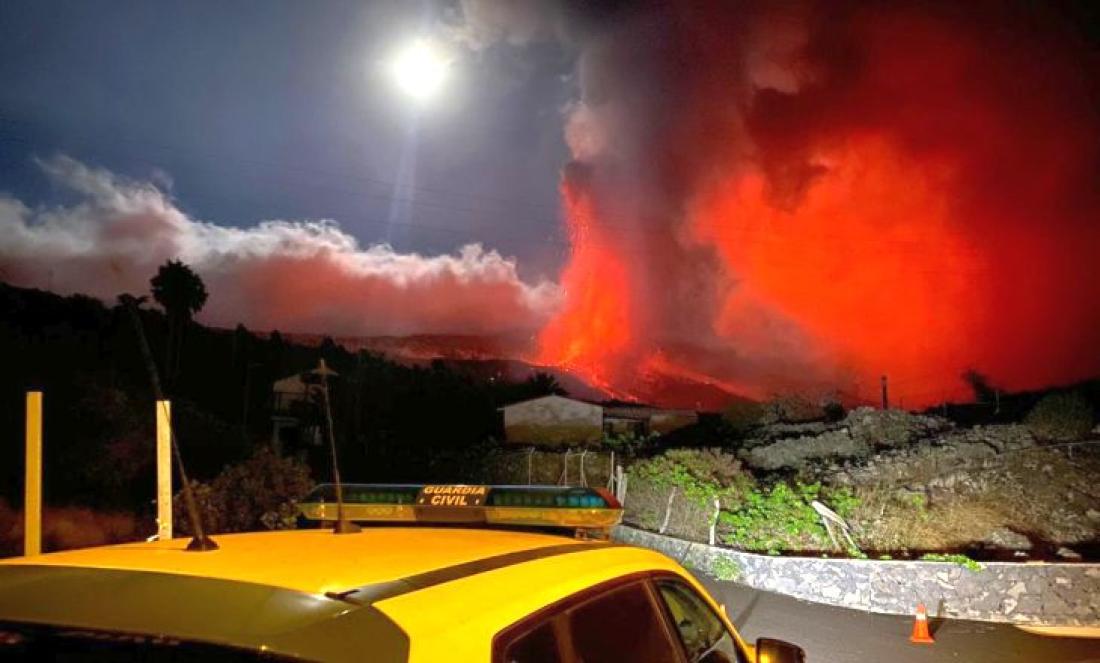 Vulkanutbrudd på La Palma september 2021. Dag 6.