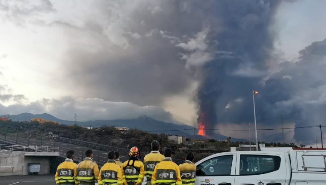 Vulkanutbrudd på La Palma september 2021.