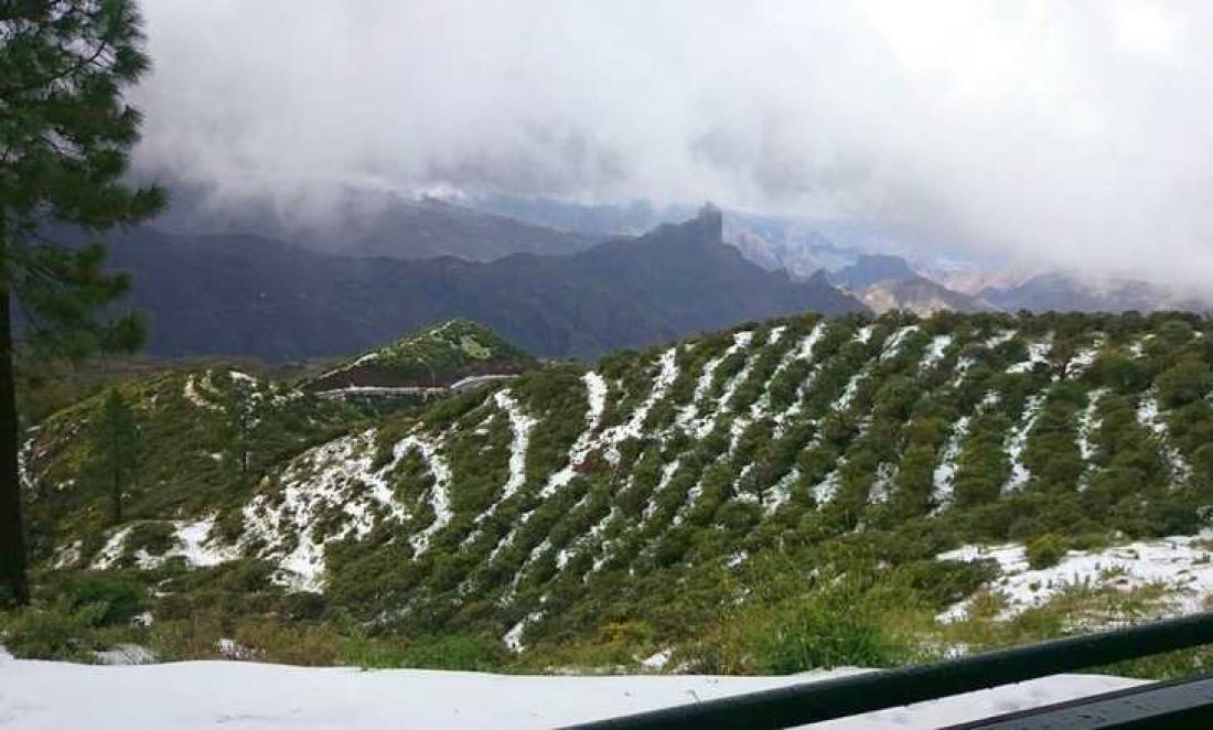 Snø i fjellene på Gran Canaria