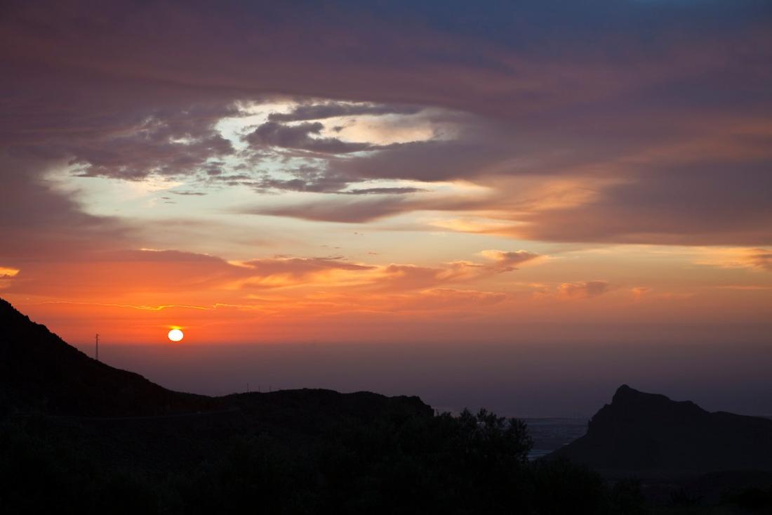 Soloppgang sett fra Temisas, Gran Canaria